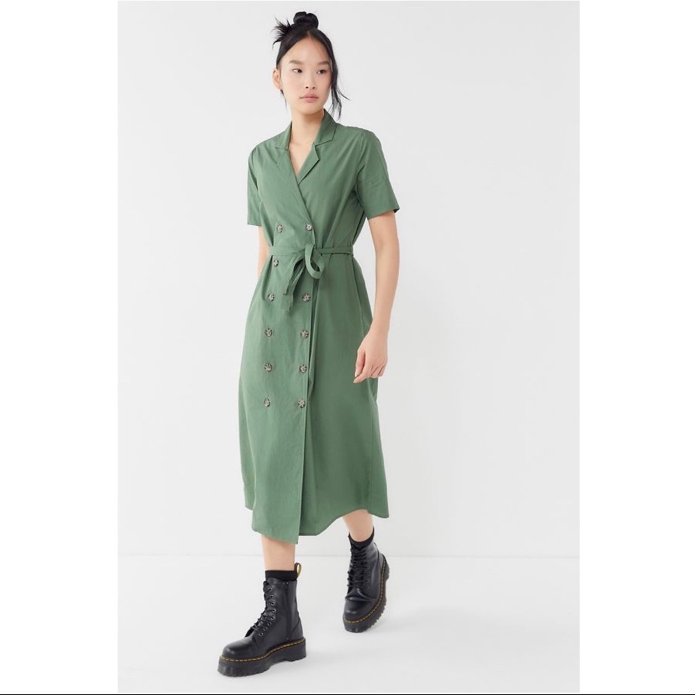 UO double breasted midi shirt dress - Picture 1 of 4